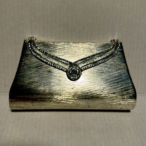 Rodo Italy silver Swarovski crystal clasp crossbody